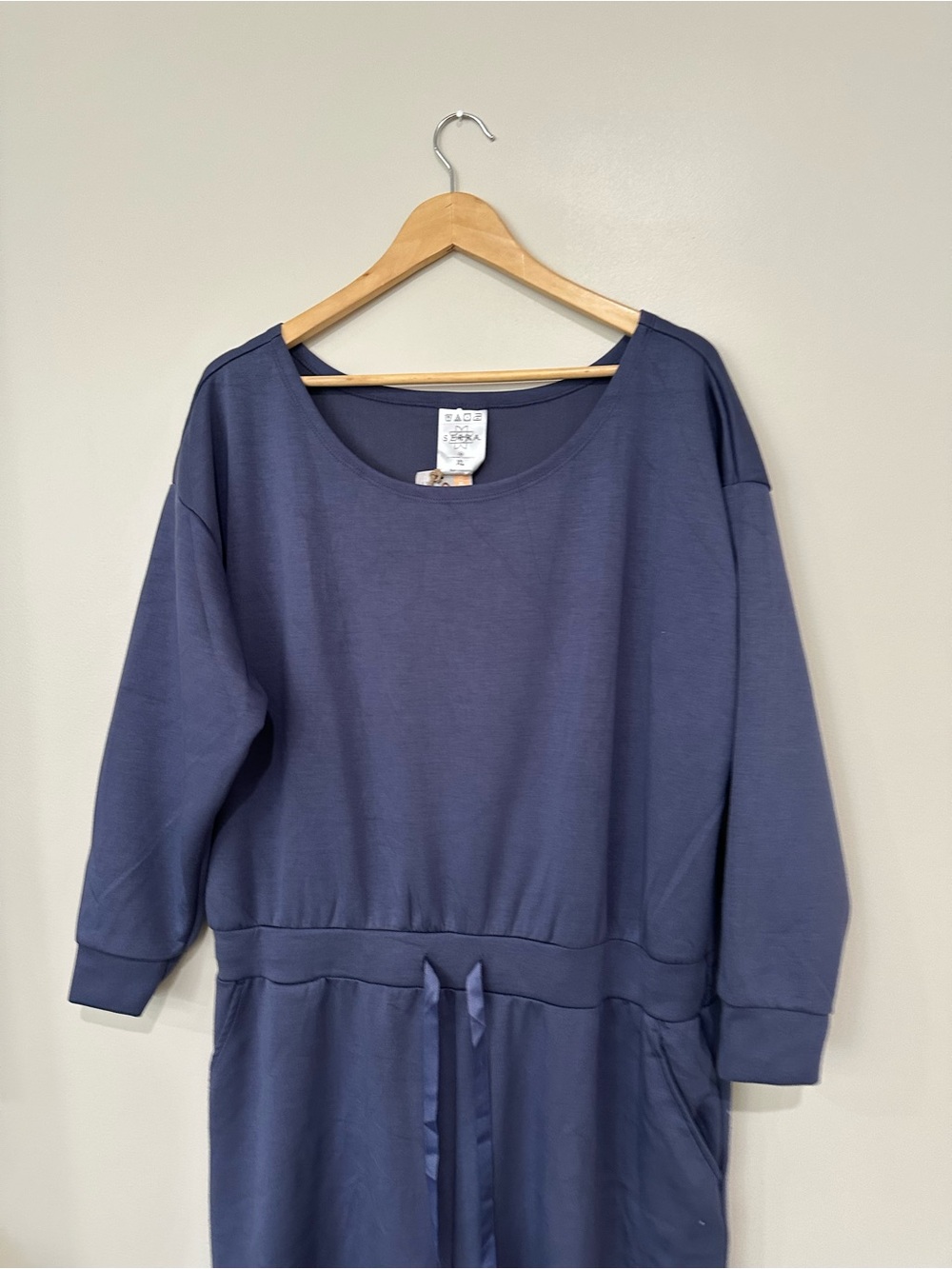 Serra Blue Casual Romper Jumpsuit XL 16-18 Wide Leg Drawstring NWT - Picture 4 of 11